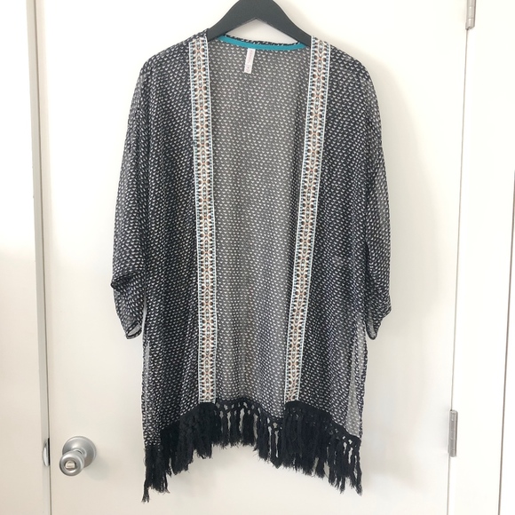 Xhilaration Tops - Gauzy Kimono Wrap with Tassels